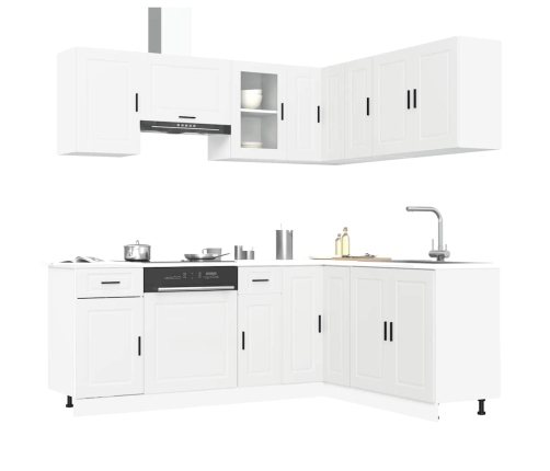 Mueble de cocina Porto blanco 11 piezas madera contrachapada