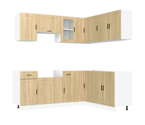 Mueble cocina Porto roble sonoma 11 pzas madera contrachapada