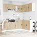 Mueble cocina Porto roble sonoma 11 pzas madera contrachapada