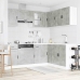 Mueble cocina Porto gris hormigón 11 pzas madera contrachapada