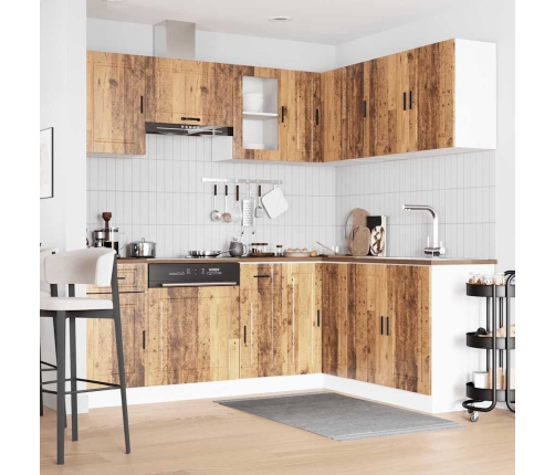 Mueble cocina Porto madera vieja 11 pzas madera contrachapada