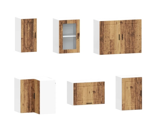 Mueble cocina Porto madera vieja 11 pzas madera contrachapada