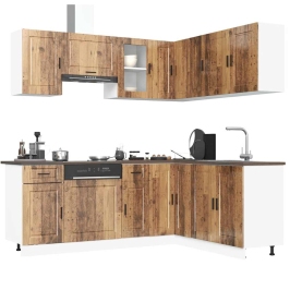 Mueble cocina Porto madera vieja 11 pzas madera contrachapada