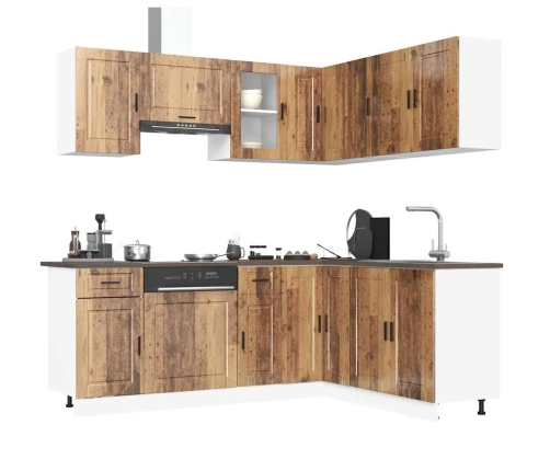 Mueble cocina Porto madera vieja 11 pzas madera contrachapada