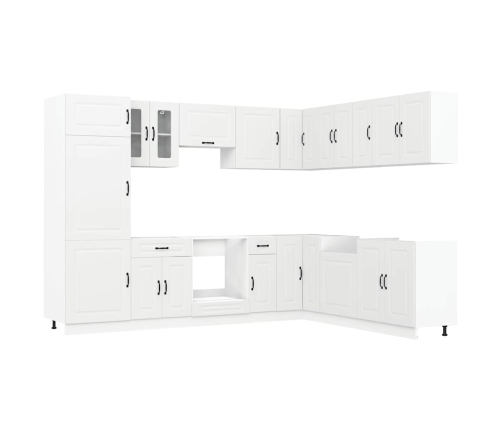 Mueble de cocina Kalmar blanco 14 piezas madera contrachapada