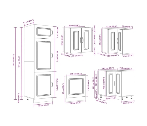 Mueble de cocina Kalmar blanco 14 piezas madera contrachapada