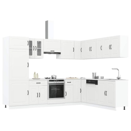 Mueble de cocina Kalmar blanco 14 piezas madera contrachapada