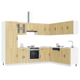 Mueble cocina Kalmar roble sonoma 14 pzas madera contrachapada