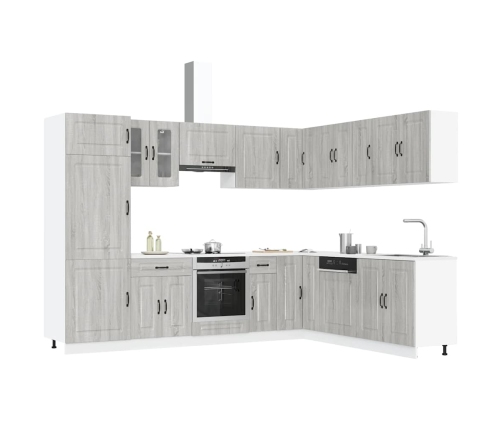 Mueble cocina Kalmar sonoma gris 14 pzas madera contrachapada