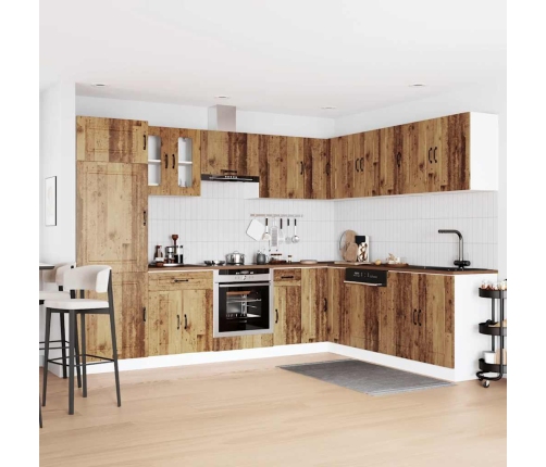 Mueble cocina Kalmar madera vieja 14 pzas madera contrachapada