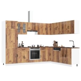 Mueble cocina Kalmar madera vieja 14 pzas madera contrachapada