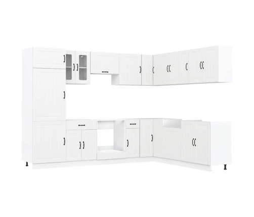 Mueble de cocina Lucca blanco 14 piezas madera contrachapada