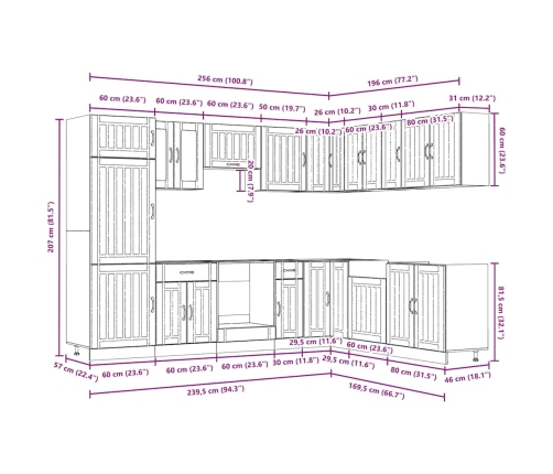 Mueble de cocina Lucca blanco 14 piezas madera contrachapada