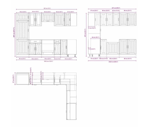 Mueble de cocina Lucca blanco 14 piezas madera contrachapada