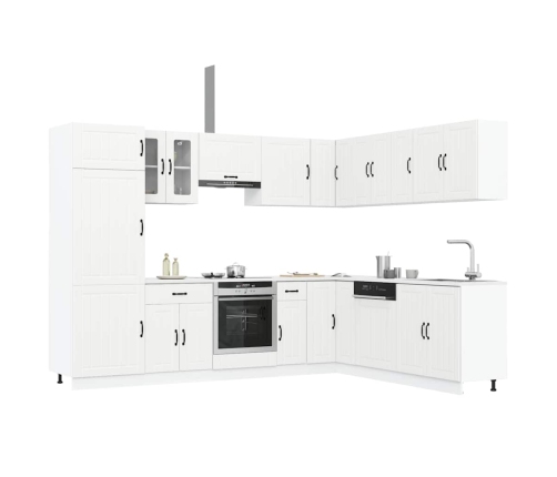 Mueble de cocina Lucca blanco 14 piezas madera contrachapada