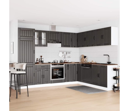 Mueble de cocina Lucca negra 14 piezas madera contrachapada