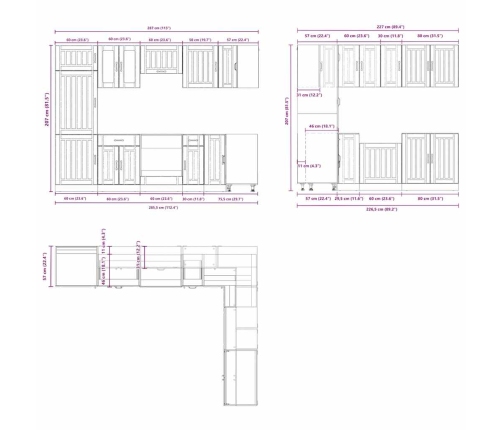 Mueble cocina Lucca blanco brillo 14 pzas madera contrachapada