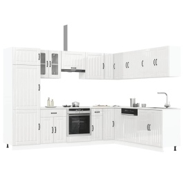 Mueble cocina Lucca blanco brillo 14 pzas madera contrachapada