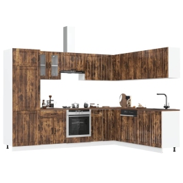 Mueble cocina Lucca roble ahumado 14 pzas madera contrachapada