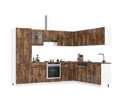 Mueble cocina Lucca roble ahumado 14 pzas madera contrachapada