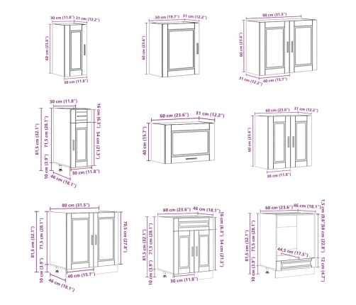 Mueble de cocina Porto blanco 14 piezas madera contrachapada