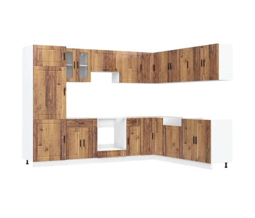 Mueble cocina Porto madera vieja 14 pzas madera contrachapada