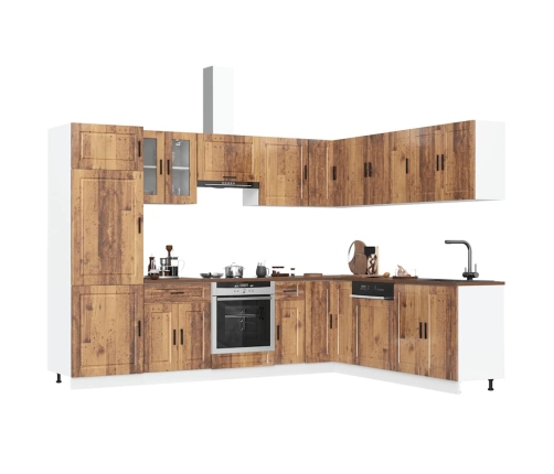 Mueble cocina Porto madera vieja 14 pzas madera contrachapada