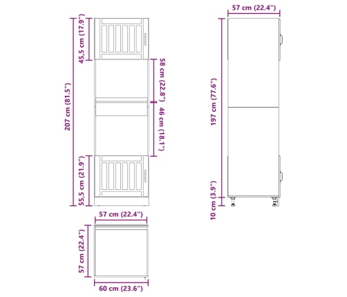 Armarios para horno 2uds Kalmar gris hormigón madera ingeniería