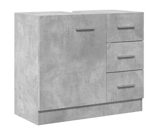 Armario para lavabo contrachapada gris hormigón 63x30x54 cm