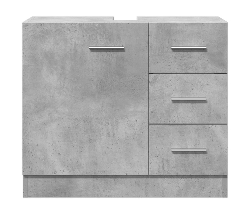 Armario para lavabo contrachapada gris hormigón 63x30x54 cm