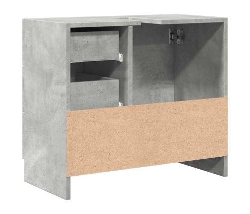 Armario para lavabo contrachapada gris hormigón 63x30x54 cm