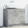 Armario para lavabo contrachapada gris hormigón 63x30x54 cm