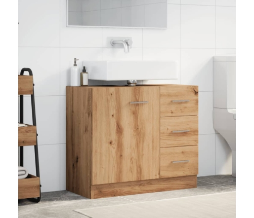 Armario de lavabo madera ingeniería roble artisian 63x30x54 cm