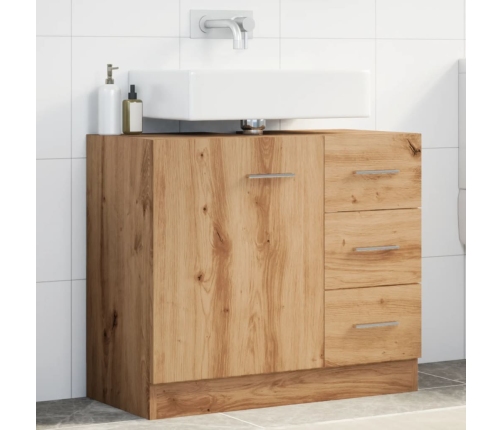 Armario de lavabo madera ingeniería roble artisian 63x30x54 cm