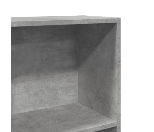 Estantería de madera de ingeniería gris hormigón 40x24x143 cm