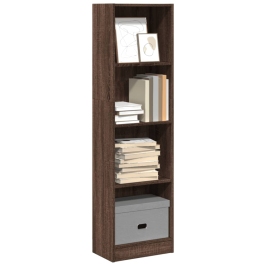 Estantería de madera de ingeniería marrón roble 40x24x143 cm