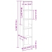 Estantería de madera de ingeniería blanca 40x24x176 cm