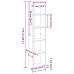 Estantería de madera de ingeniería negra 40x24x176 cm