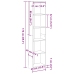 Estantería de madera de ingeniería gris hormigón 40x24x176 cm