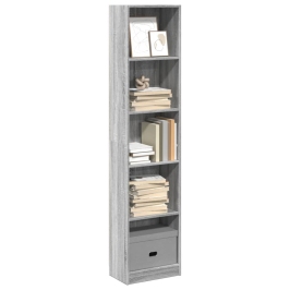 Estantería de madera de ingeniería gris Sonoma 40x24x176 cm