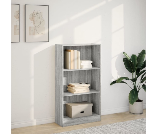 Estantería de madera de ingeniería gris Sonoma 60x24x109 cm