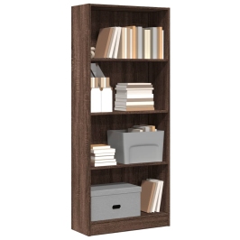 Estantería de madera de ingeniería marrón roble 60x24x143 cm