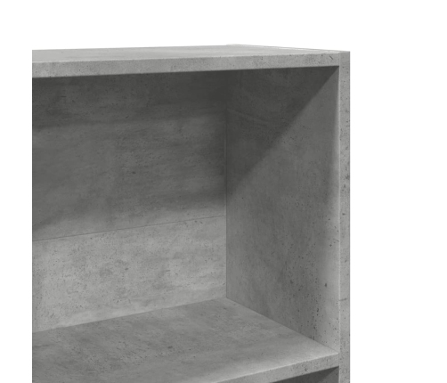 Estantería de madera de ingeniería gris hormigón 60x24x176 cm