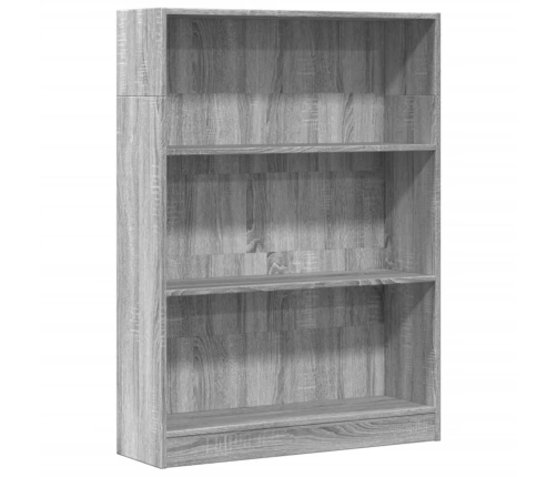 Estantería de madera de ingeniería gris Sonoma 80x24x109 cm