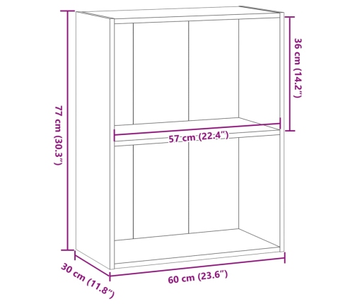 Estantería madera de ingeniería roble ahumado 60x30x77 cm