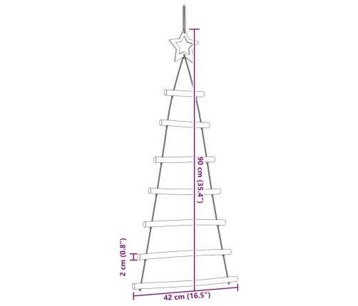 Árboles de Navidad con Estrellas Superiores 2 piezas 42x90 cm