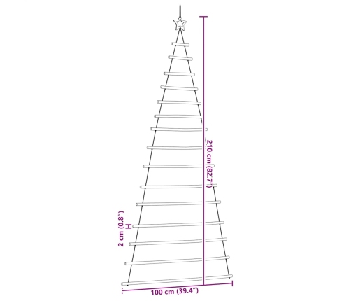 Árbol de Navidad con Estrella Superior 100x210 cm Rama Natural