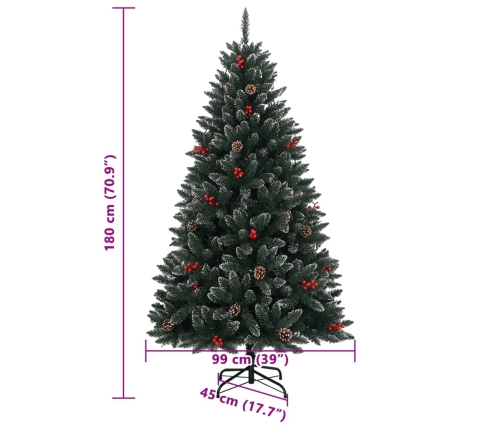 Árbol de Navidad artificial con bisagras 300 LEDs 180 cm