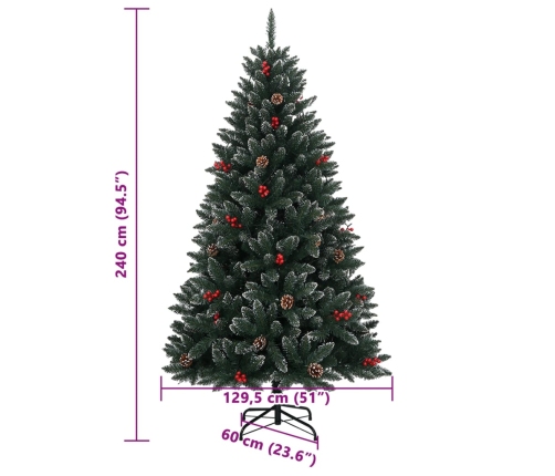 Árbol de Navidad artificial con 300 LEDs 240 cm