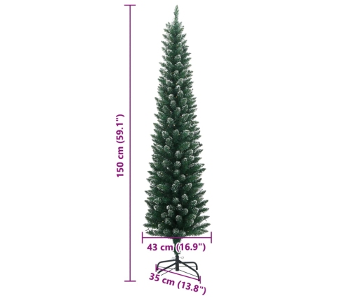 Árbol de Navidad artificial estrecho 150 LEDs 150 cm